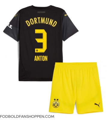 Borussia Dortmund Waldemar Anton #3 Udebanetrøje Børn 2024-25 Kortærmet (+ Korte bukser)